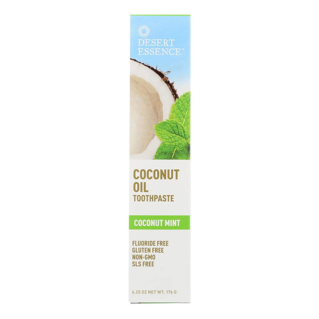 Desert Essence - Coconut Oil Toothpaste - Mint - 6.25 Oz - WorkPlayTravel Store