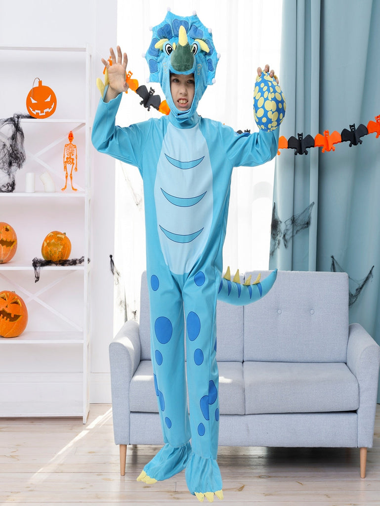 Dinosaur Costume for Kids, Halloween Costumes for Boys & Girls, Triceratops Costume Dress-Up for Trick or Treating - WorkPlayTravel Store