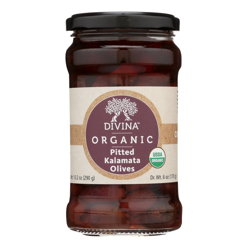 Divina - Organic Pitted Kalamata Olives - Case Of 6 - 6 Oz. - WorkPlayTravel Store