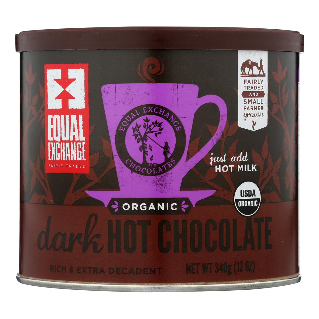 Equal Exchange Hot Chocolate - Organic - Dark - Case Of 6 - 12 Oz - WorkPlayTravel Store