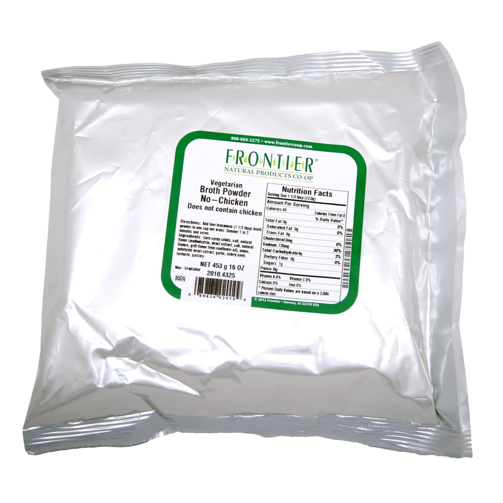 Frontier Herb Broth Powder Chicken Flavored - Single Bulk Item - 1lb - WorkPlayTravel Store