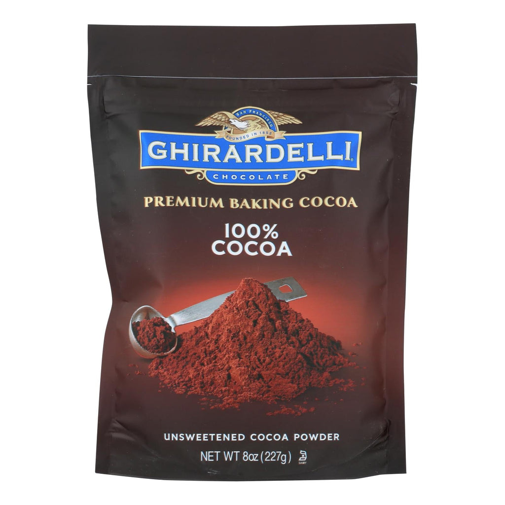 Ghirardelli Baking Cocoa - Premium - 100 Percent Unsweetened - 8 Oz - Case Of 6 - WorkPlayTravel Store
