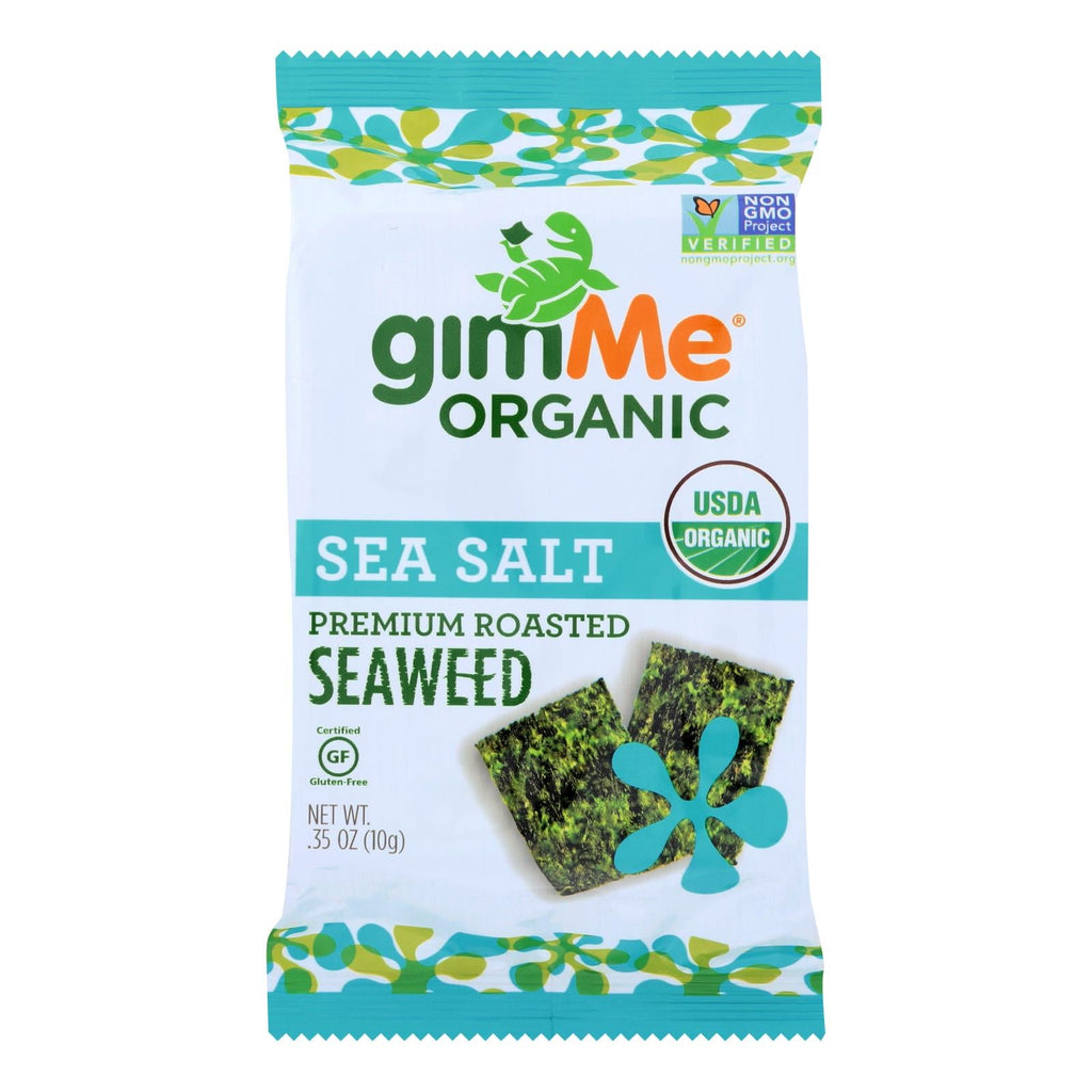 Gimme Organic Seaweed Chips - Sea Salt - Case Of 12 - 0.35 Oz. - WorkPlayTravel Store