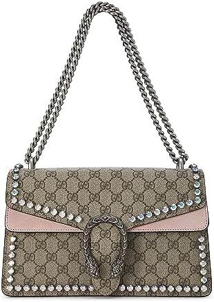 Gucci, Pre-Loved Pink GG Supreme Canvas Embellished Dionysus Small, Pink - WorkPlayTravel Store