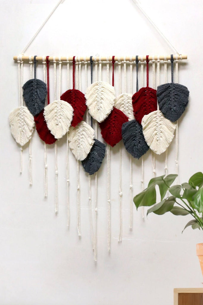Hand-Woven Feather Macrame Wall Hanging - WorkPlayTravel Store