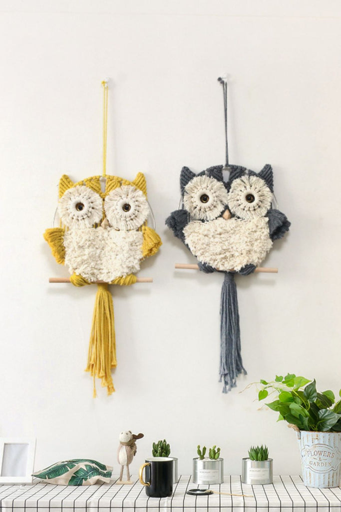 Hand-Woven Tassel Owl Macrame Wall Hanging - WorkPlayTravel Store
