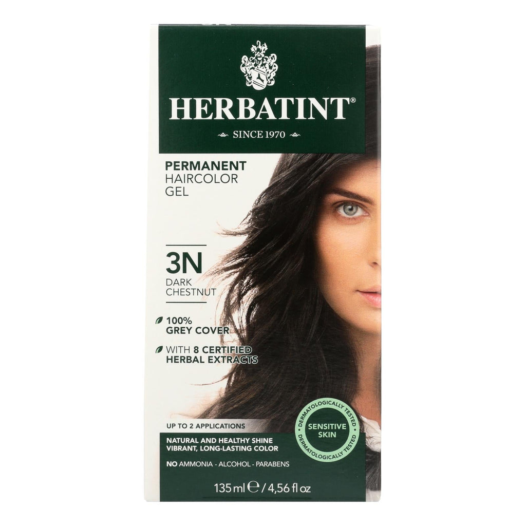 Herbatint Permanent Herbal Haircolour Gel 3n Dark Chestnut - 135 Ml - WorkPlayTravel Store