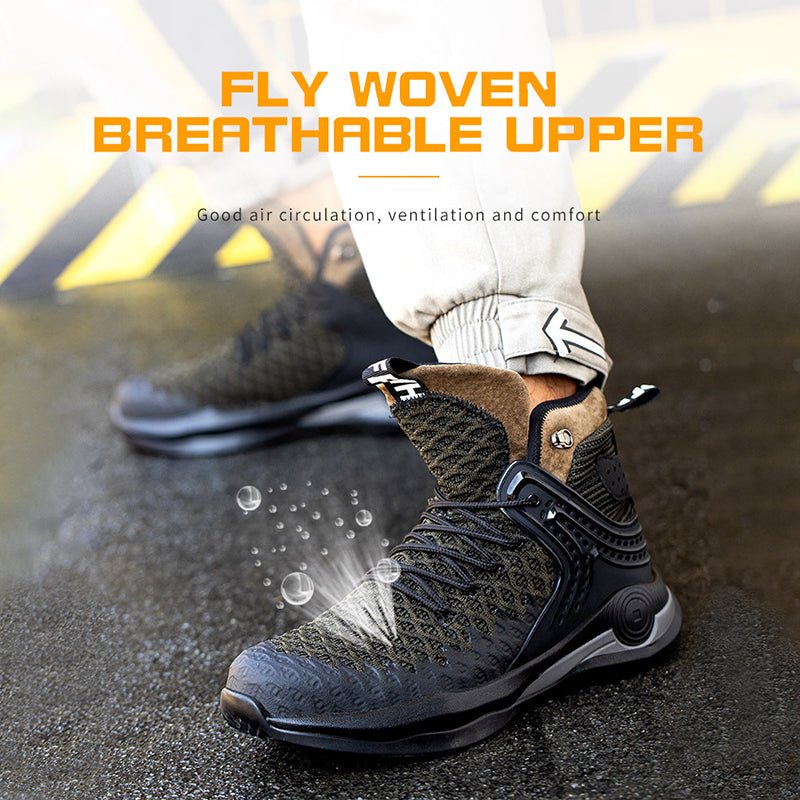 High-top Safety Shoes Construction Protective Footwear Men Steel Toe Shoes Breathable Hiking Boots Puncture Proof Work Boots - WorkPlayTravel Store