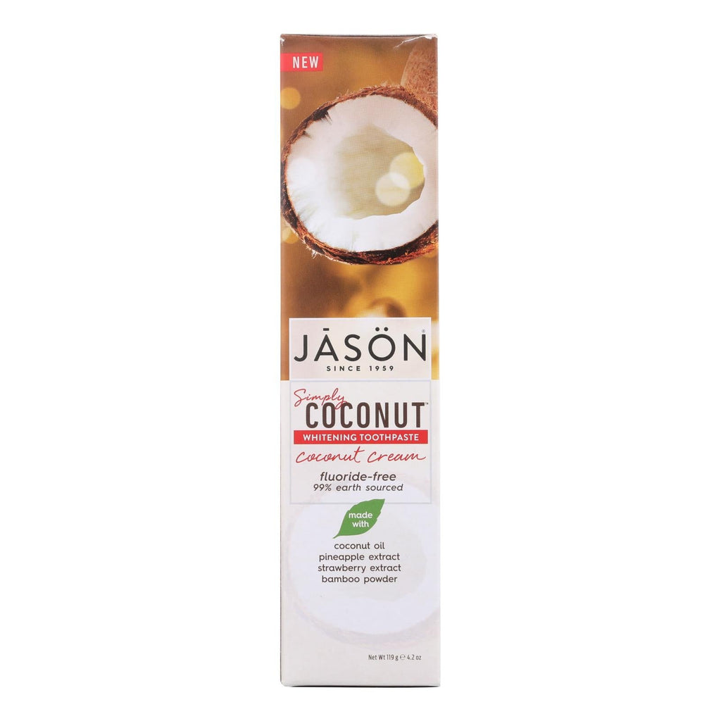 Jason Natural Products Whitening Toothpaste - Coconut Cream - 4.2 Oz - WorkPlayTravel Store