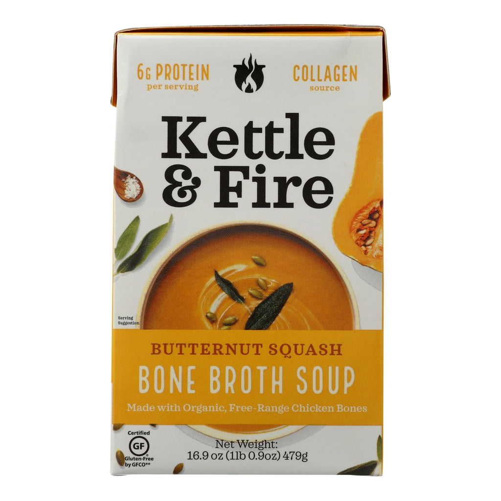 Kettle And Fire Soup - Butternut Squash Soup - Case Of 6 - 16.9 Oz. - WorkPlayTravel Store