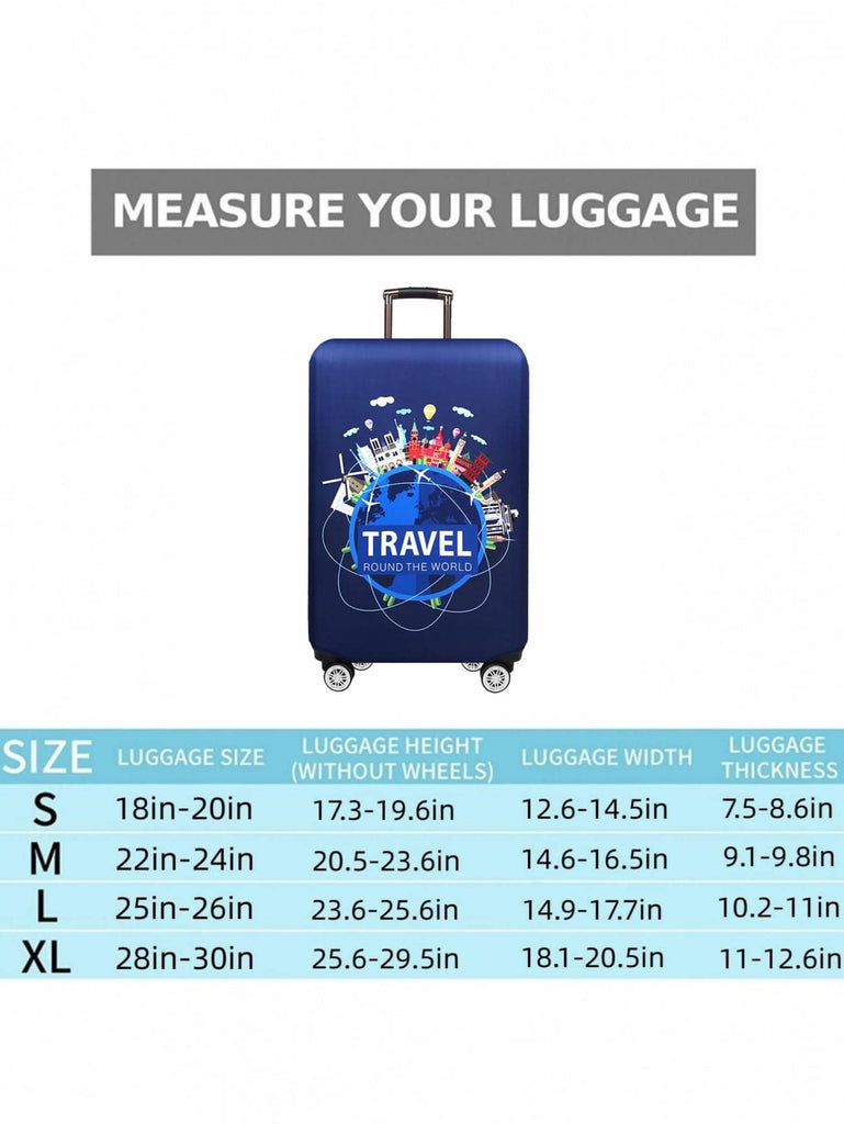 Letter Graphic Luggage Protector Bag Polyester Suitcase Dust Cover For Travel - WorkPlayTravel Store