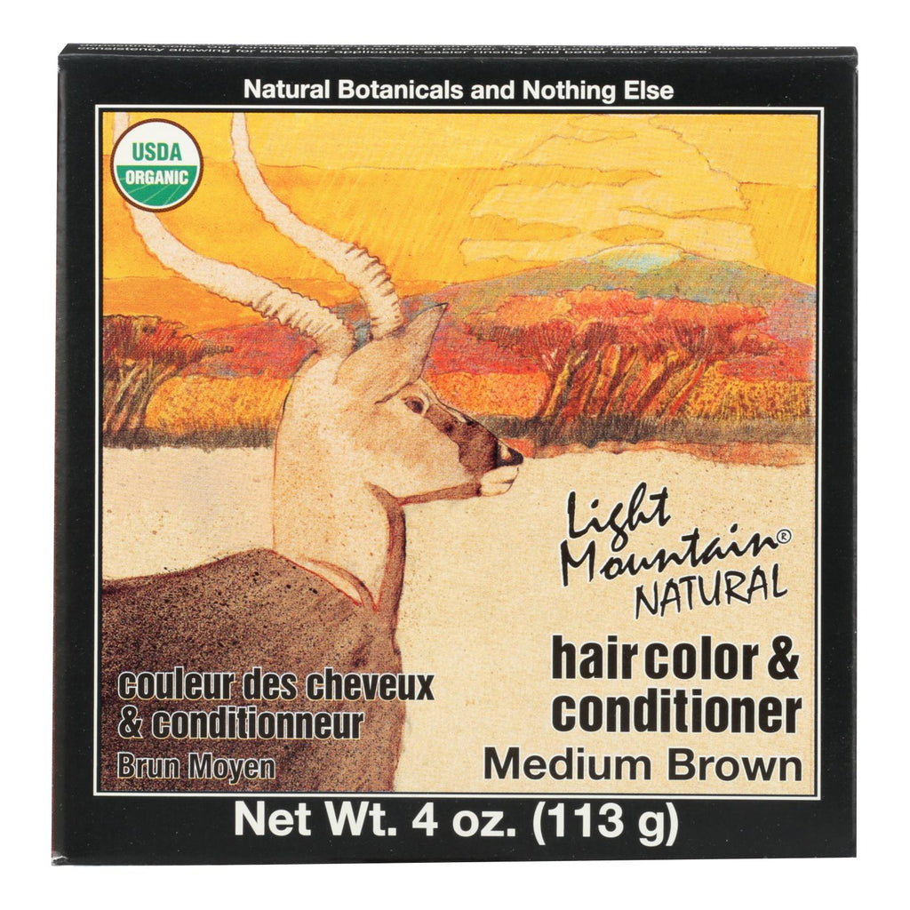 Light Mountain Organic Hair Color And Conditioner - Medium Brown - 4 Oz - WorkPlayTravel Store