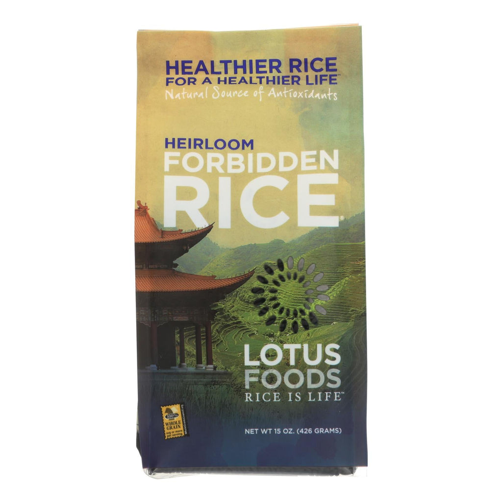 Lotus Foods Heirloom Forbidden Black Rice - Case Of 6 - 15 Oz. - WorkPlayTravel Store