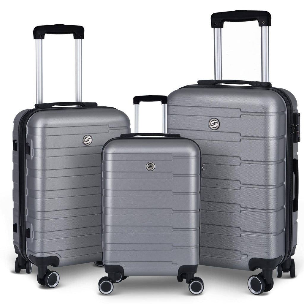 Luggage Suitcase 3 Piece Sets Hardside Carry on luggage with Spinner Wheels 20 24 28 - WorkPlayTravel Store