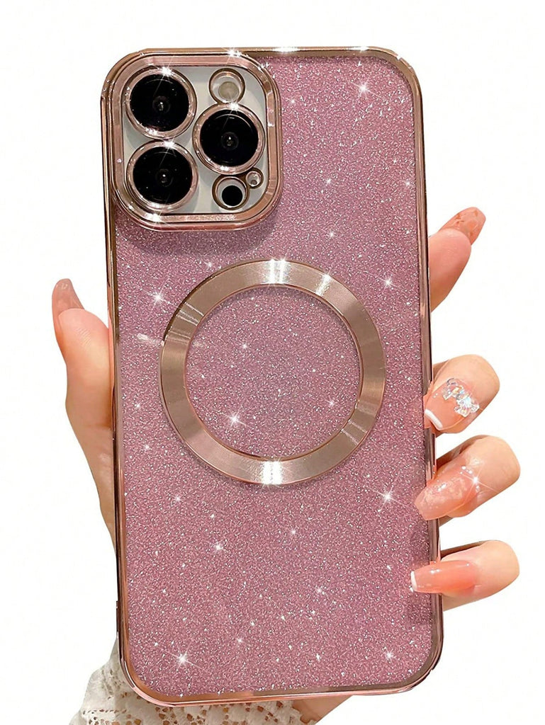 Magnetic Glitter Phone Case Camera Protect Wireless Charge-Blue Black Pink Purple Silver - WorkPlayTravel Store