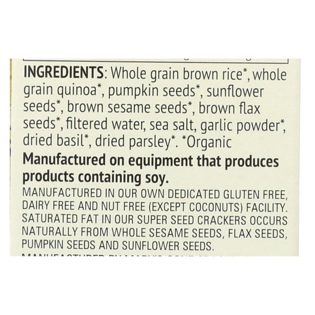 Mary's Gone Crackers Super Seed - Basil$ Garlic - Case Of 6 - 5.5 Oz. - WorkPlayTravel Store