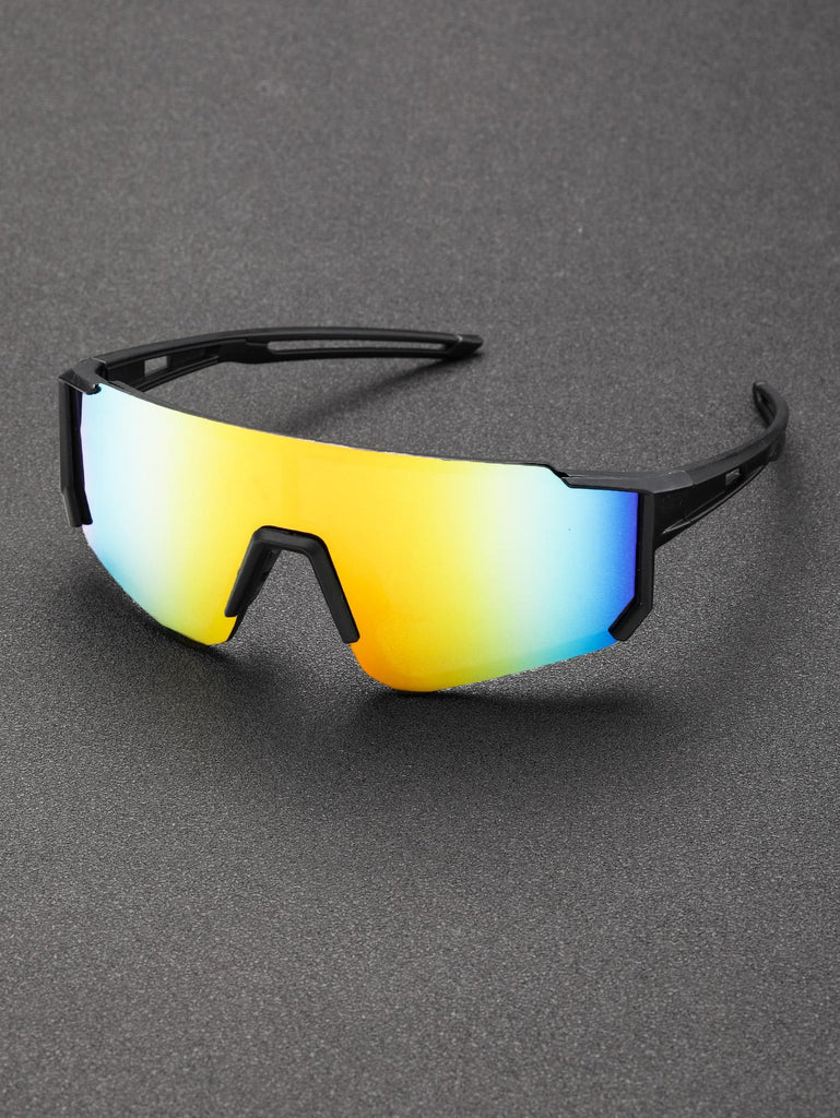 Men Flat Top Shield Cycling Sunglasses - WorkPlayTravel Store