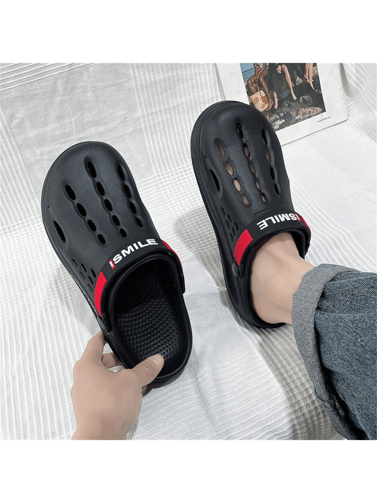Men's Hole Shoes Summer Wear-resistant Breathable Slip-on Casual Flat Sandals For Office Beach Walking, Men's Summer Sandals, Sports And Outdoor Sandals - WorkPlayTravel Store