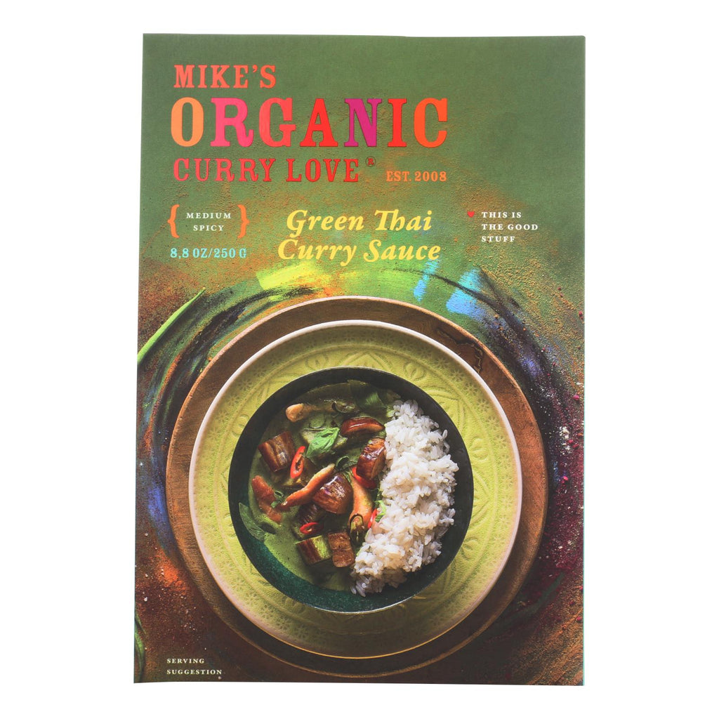 Mike's Organic Curry Love - Organic Curry Simmer Sauce - Green Thai - Case Of 6 - 8.8 Fl Oz. - WorkPlayTravel Store