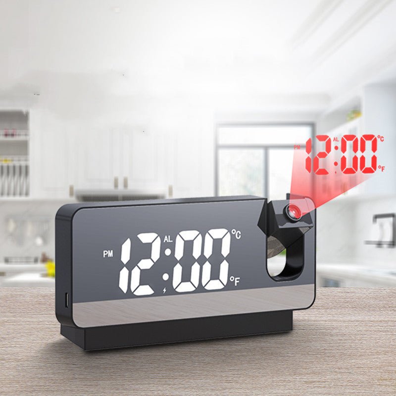 New 3D Projection Alarm Clock LED Mirror Clock Display With Snooze Function For Home Bedroom Office Desktop Table Clock - WorkPlayTravel Store