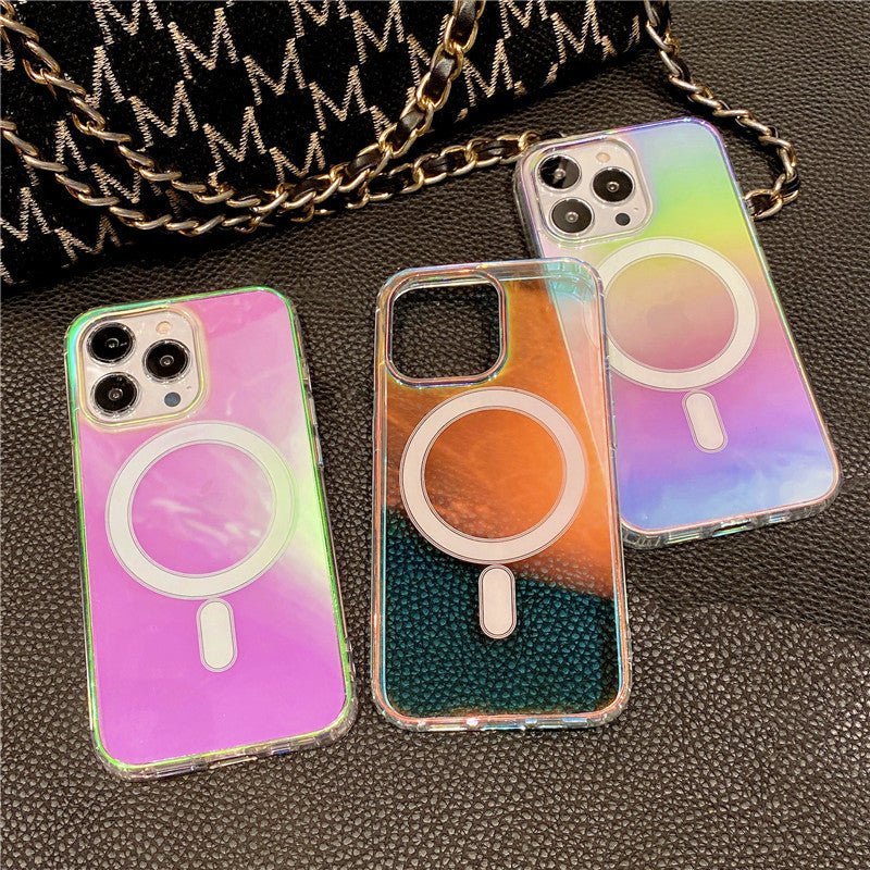 New Colour Plated Gradient Wireless Drop-proof Magnetic Phone Case - WorkPlayTravel Store