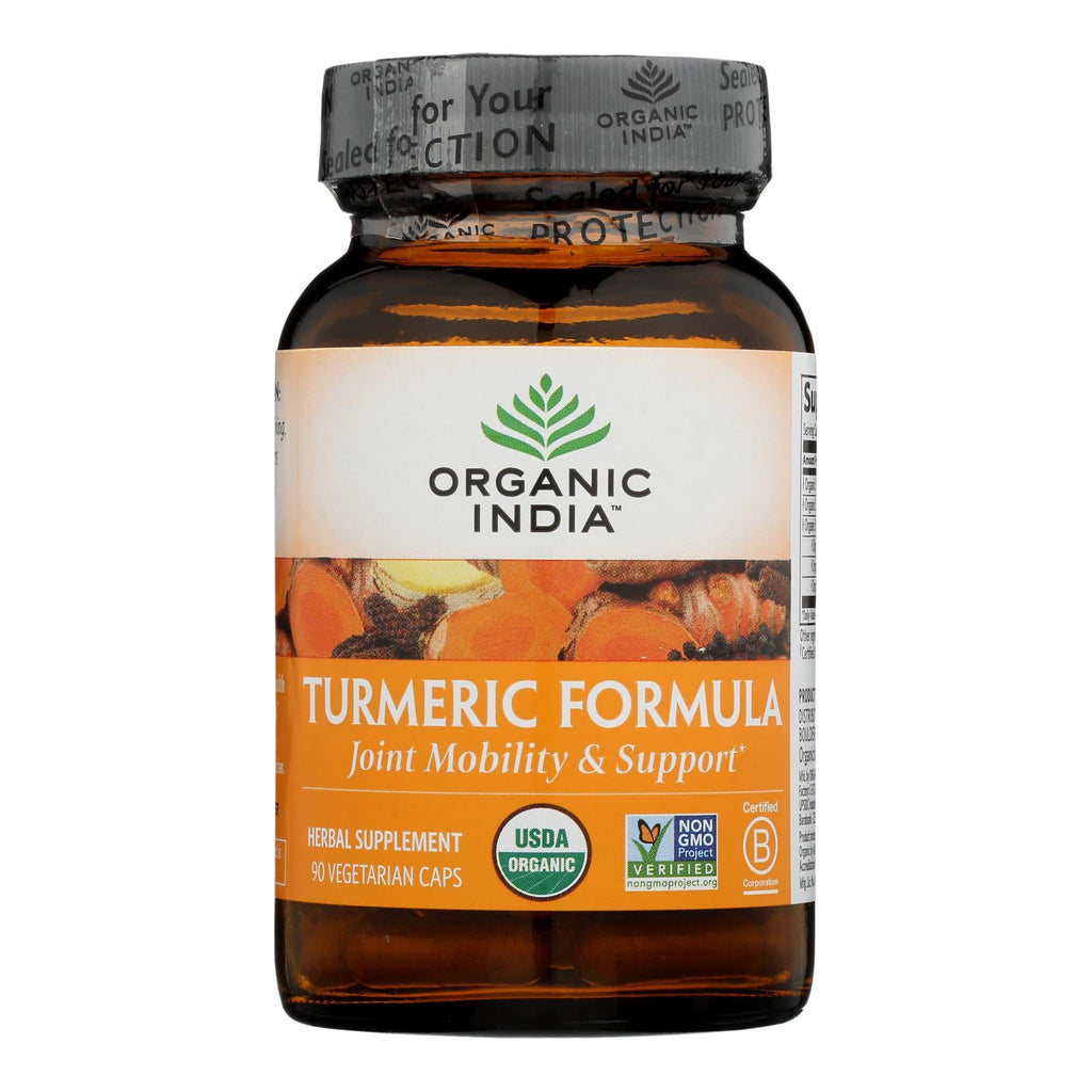 Organic India Wellness Supplements, Turmeric Formula - 1 Each - 90 Vcap - WorkPlayTravel Store